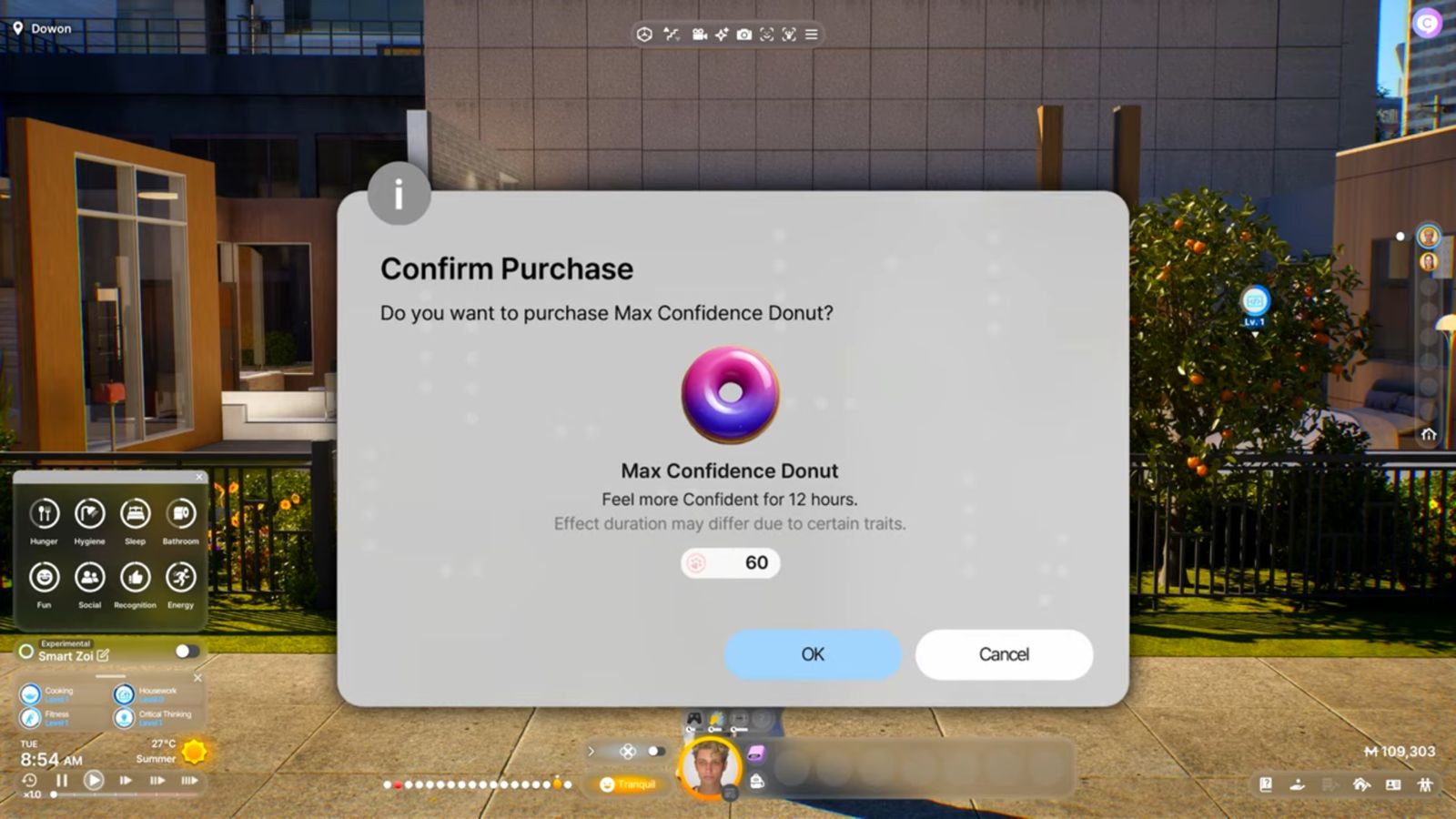 Every donut in Inzoi is priced differently (Image via Krafton | @SlurpTech/ YouTube
